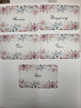 A7 Cash Envelope Inserts/dashboards - Pastel Pink & Blue